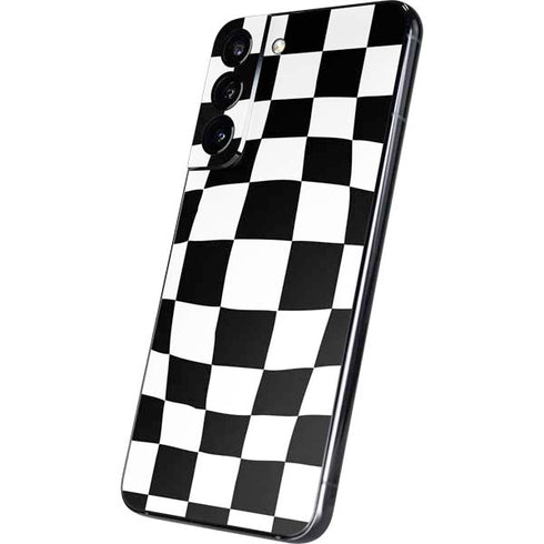 Black and White Zoomed Checkerboard Galaxy S22 Plus Skin